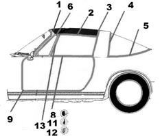 Porsche 911 1967-1973 Targa Seals