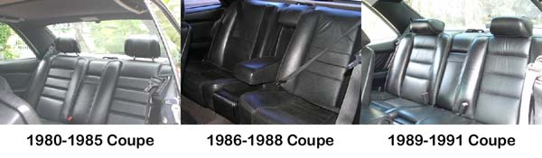Mercedes W126 Coupe Rear Seat